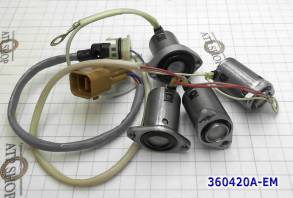 Комплект соленоидов из 4-х шт на проводке(12 Ом) F4A22 / F4A33 / A4AF1 (TEMP ITEMS) 46313-28000, 46313-28001