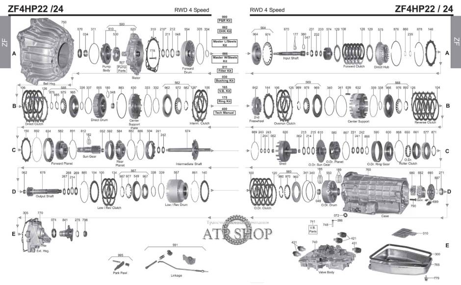 акпп 4HP24A V-8